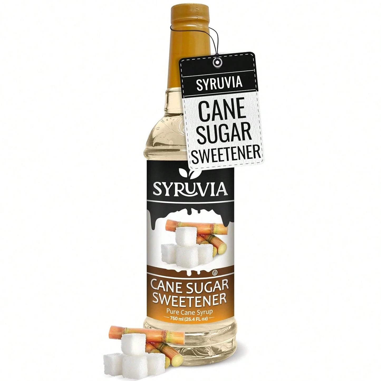 Syruvia Cane Sugar Sweetener Coffee Syrup- 25.4 Fl Oz. Premium Coffee Flavoring Syrup. Kosher And Gluten-Free. Perfect For Enhancing Drinks, Sodas, Shakes, Desserts, And More.
