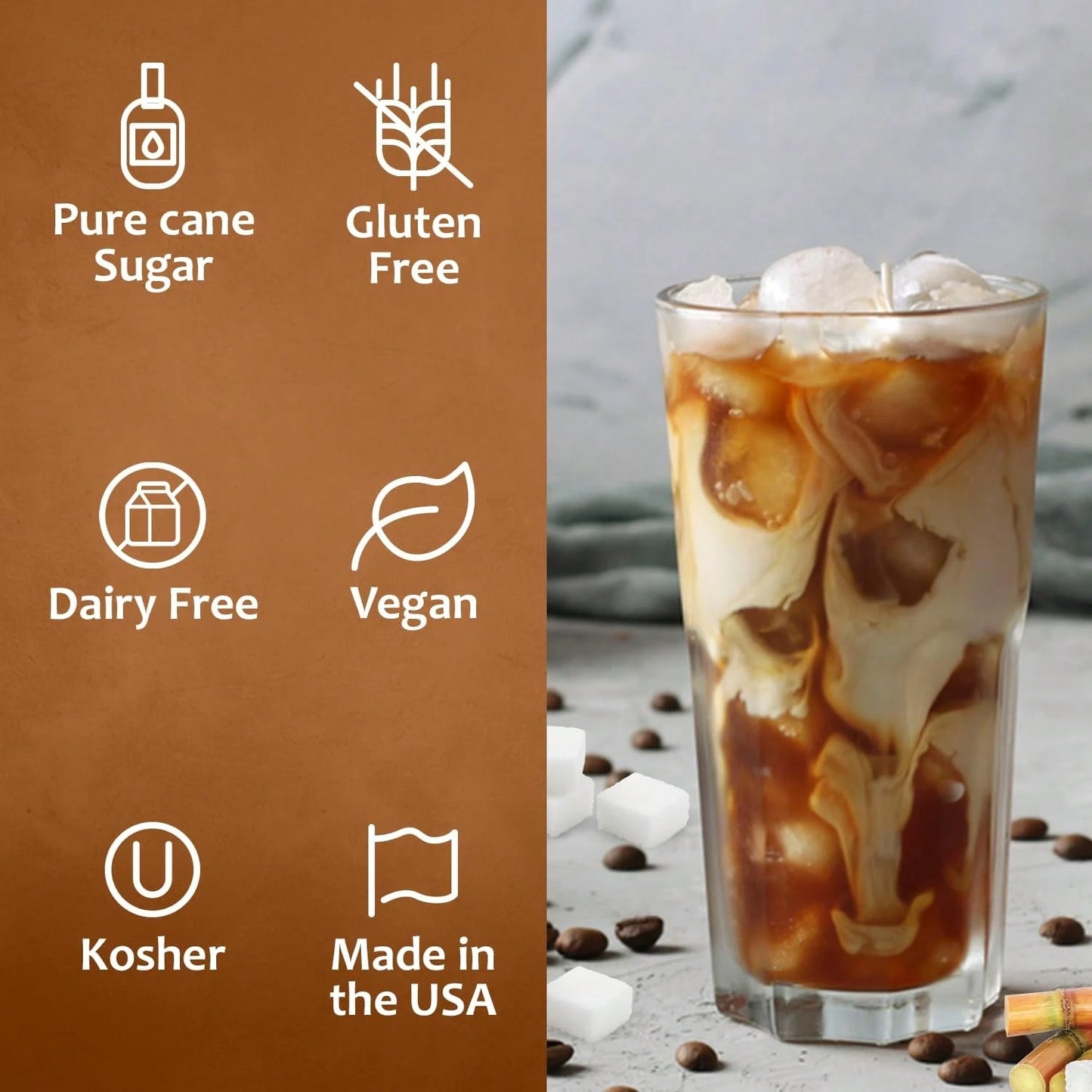 Syruvia Cane Sugar Sweetener Coffee Syrup- 25.4 Fl Oz. Premium Coffee Flavoring Syrup. Kosher And Gluten-Free. Perfect For Enhancing Drinks, Sodas, Shakes, Desserts, And More.