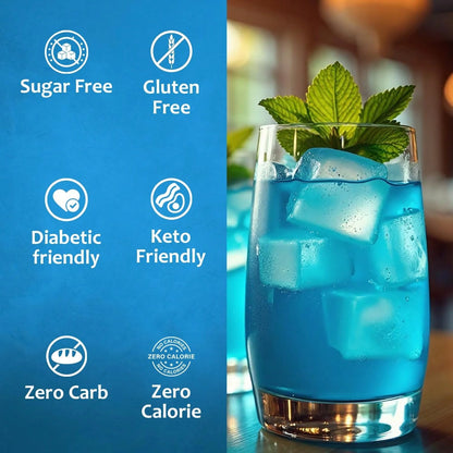 Syruvia Sugar-Free Blue Raspberry Flavored Syrup- 25.4 Fl Oz Premium Flavoring Syrup- 0 Calorie- Kosher Flavored Syrups, Gluten Free, Perfect For Drinks, Soda, Shakes, Cocktails, Desserts, And More.