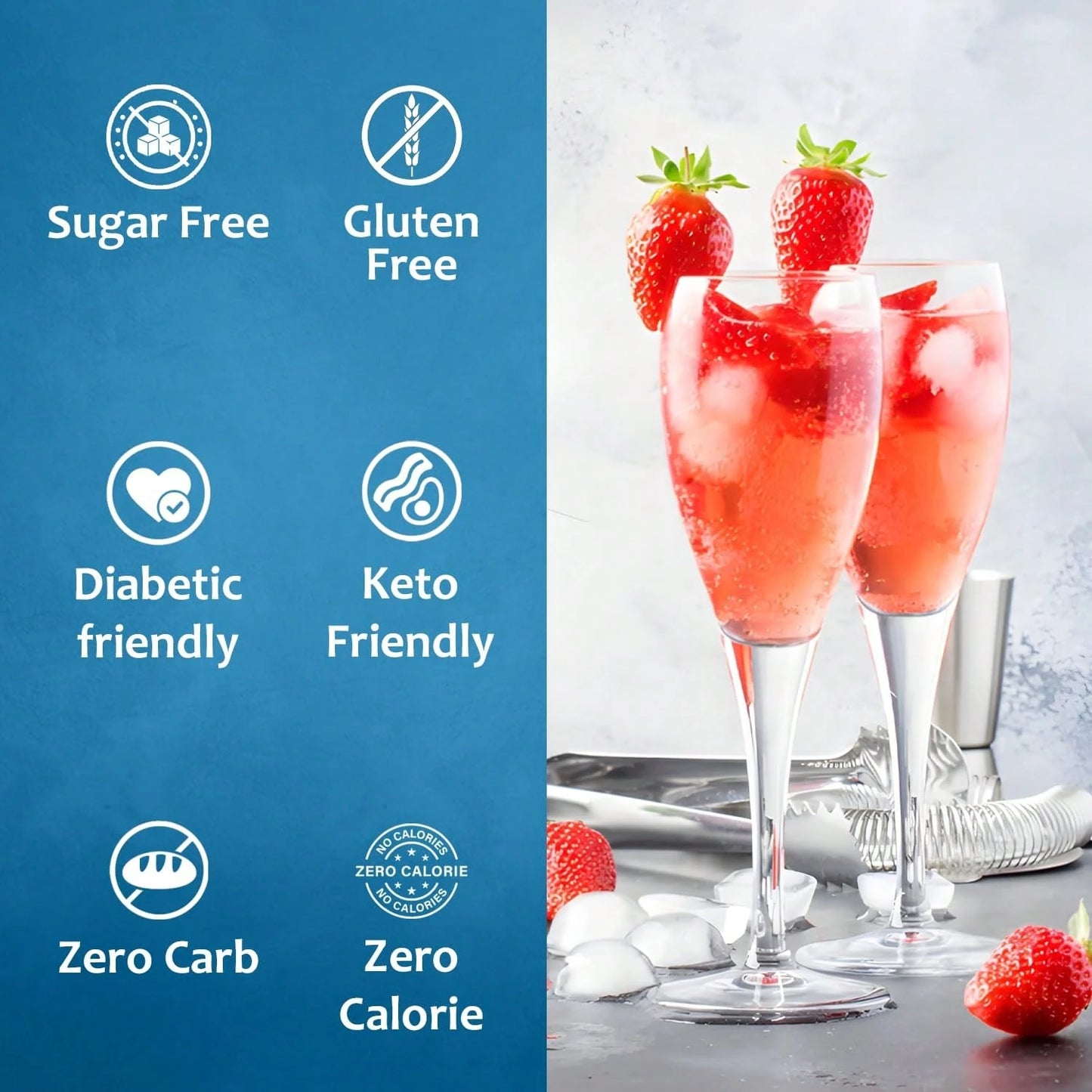 Syruvia Sugar-Free Strawberry Syrup- 25.4 Fl Oz. Premium Flavoring Syrup. 0 Calories, Kosher, And Gluten-Free. Ideal For Drinks, Sodas, Shakes, Desserts, And More.