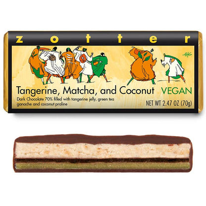 Tangerine, Matcha, and Coconut (Hand-scooped Chocolate)
