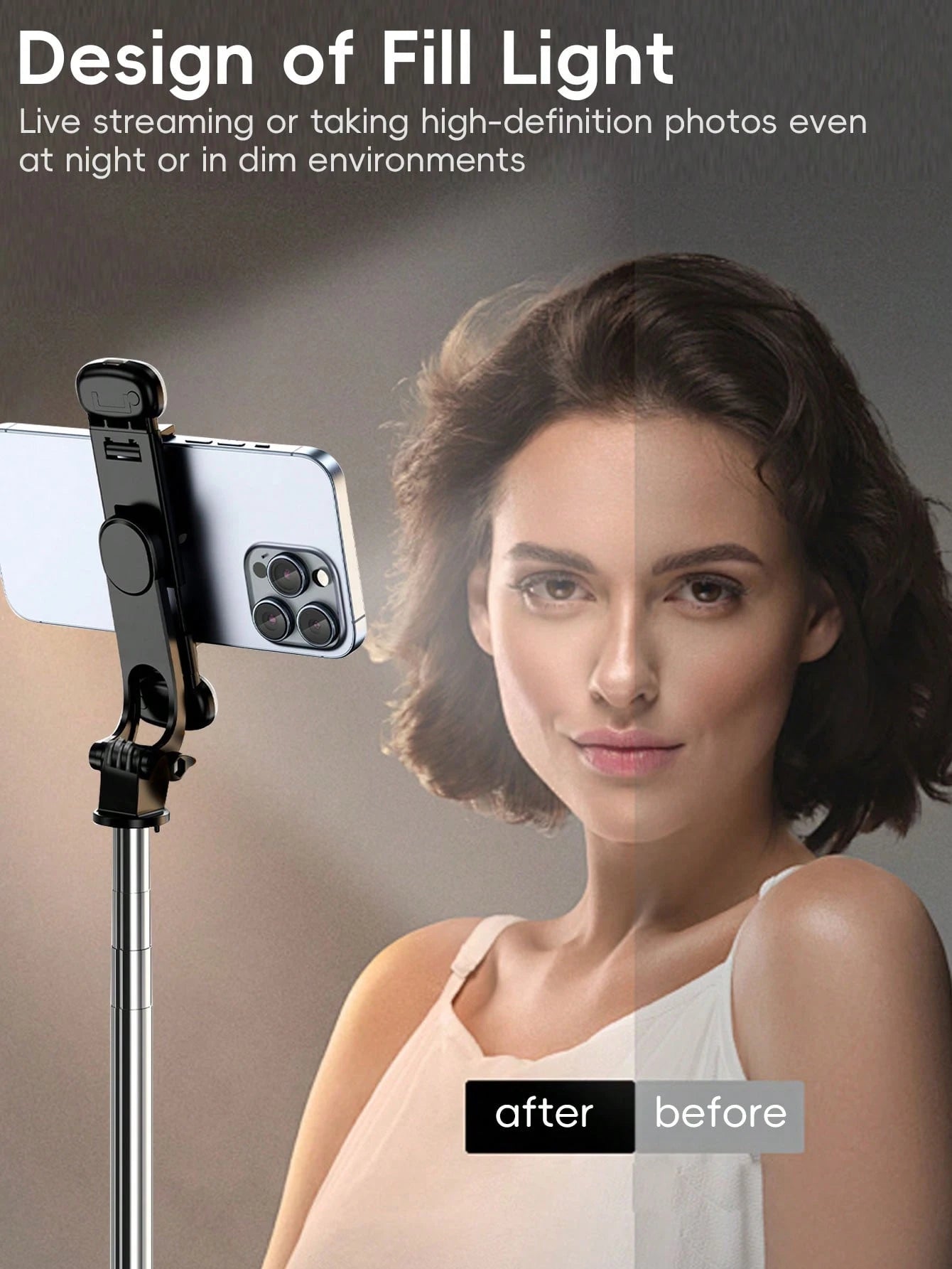 Tangle-Free Large Size Mobile Photography Accessories 1.8m Large Floor Tripod With Fill Light New Selfie Stick Tripod With Detachable Wireless Remote And Phone Holder, Portable And Lightweight, Compat