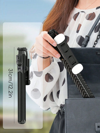 Tangle-Free Large Size Mobile Photography Accessories 1.8m Large Floor Tripod With Fill Light New Selfie Stick Tripod With Detachable Wireless Remote And Phone Holder, Portable And Lightweight, Compat