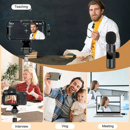 Tangle Free Wireless Lavalier Microphone, Mini Wireless Microphone, Vlog Microphone, Plug And Play Clip On Lapel Microphone With Lightning Connector Compatible With IPhone IOS, Clip On Microphone For