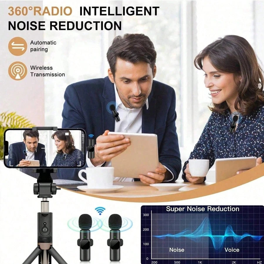 Tangle Free Wireless Lavalier Microphone, Mini Wireless Microphone, Vlog Microphone, Plug And Play Clip On Lapel Microphone With Lightning Connector Compatible With IPhone IOS, Clip On Microphone For