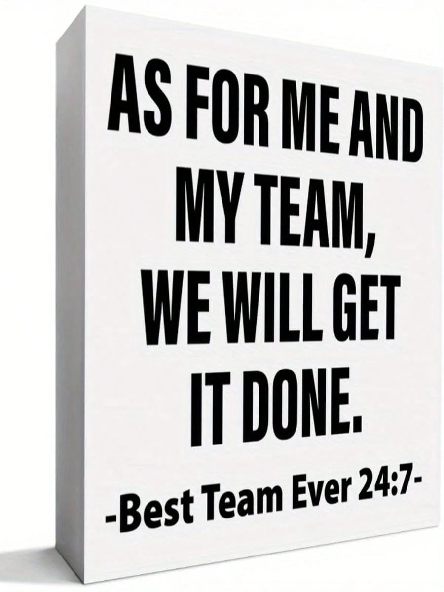 Team Appreciation Gift  "Me And My Team, We Will Get It Done" Mobilization Desktop Decoration  Office Decor With Steady Black Tet    Workplace Recognition Gift For Colleagues, Employees, And Teams  Du