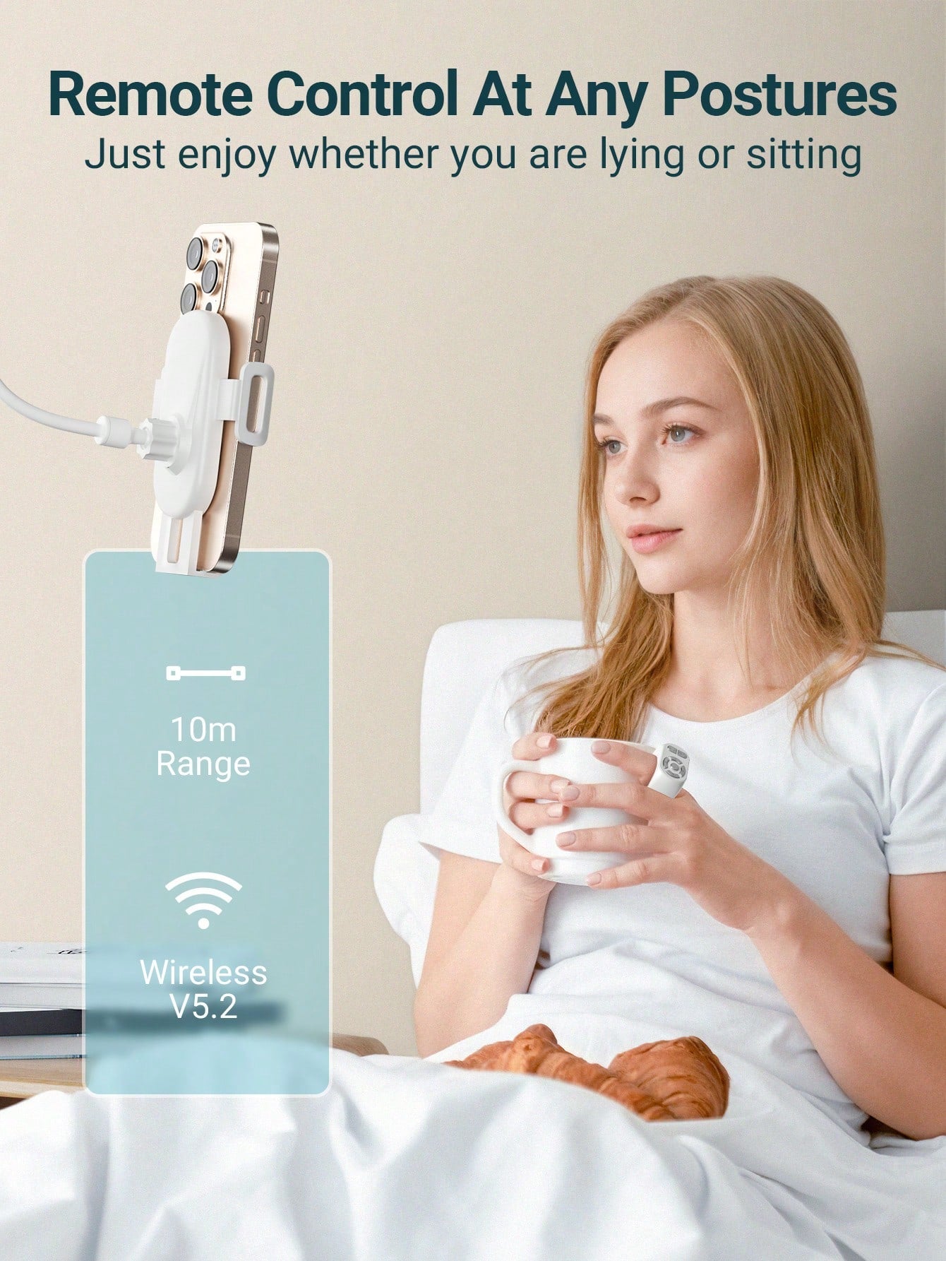 Teckwe New Wireless Scrolling Ring, Wireless Remote Control Page Turner, Photo Clicker Watching Short Videos,Taking Pictures,Listening To Music, Can Meet All Your Needs, Compatible With IOS Android
