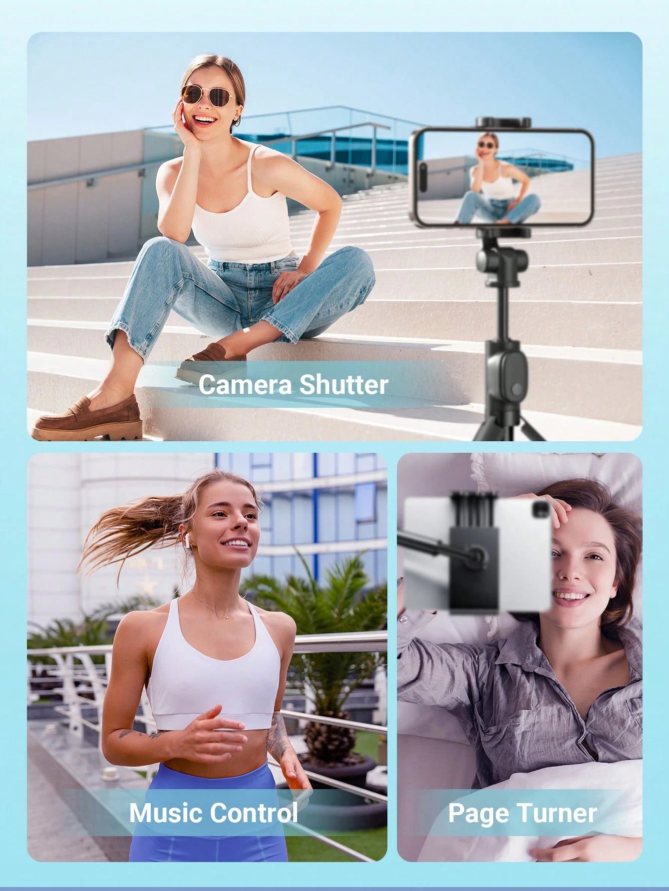 Teckwe New Wireless Scrolling Ring, Wireless Remote Control Page Turner, Photo Clicker Watching Short Videos,Taking Pictures,Listening To Music, Can Meet All Your Needs, Compatible With IOS Android