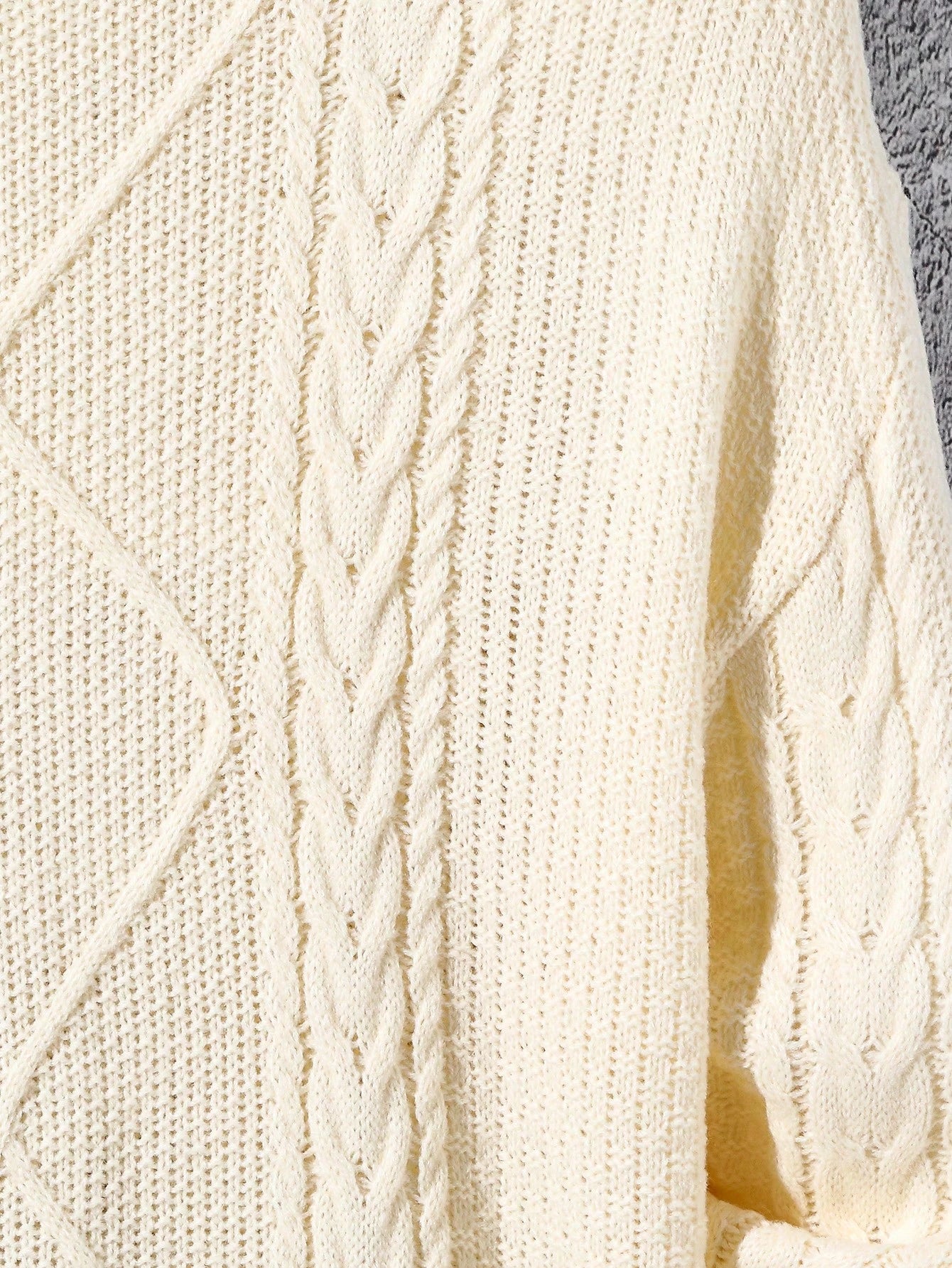 Teen Boys Loose Fit Crew Neck Cable Knit Pullover Sweater,Oatmeal Oversized Retro Jumper,Back-To-School,Autumn,All White Casual Formal Textured Top
