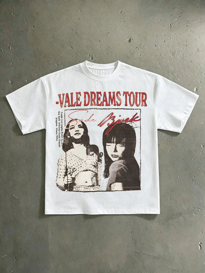 Teenage Retro Travel Style Photo Slogan Design Y2K Style Pure Cotton T-Shirt, 100% Pure Cotton Fabric- Soft And Comfortable Throughout The Summer