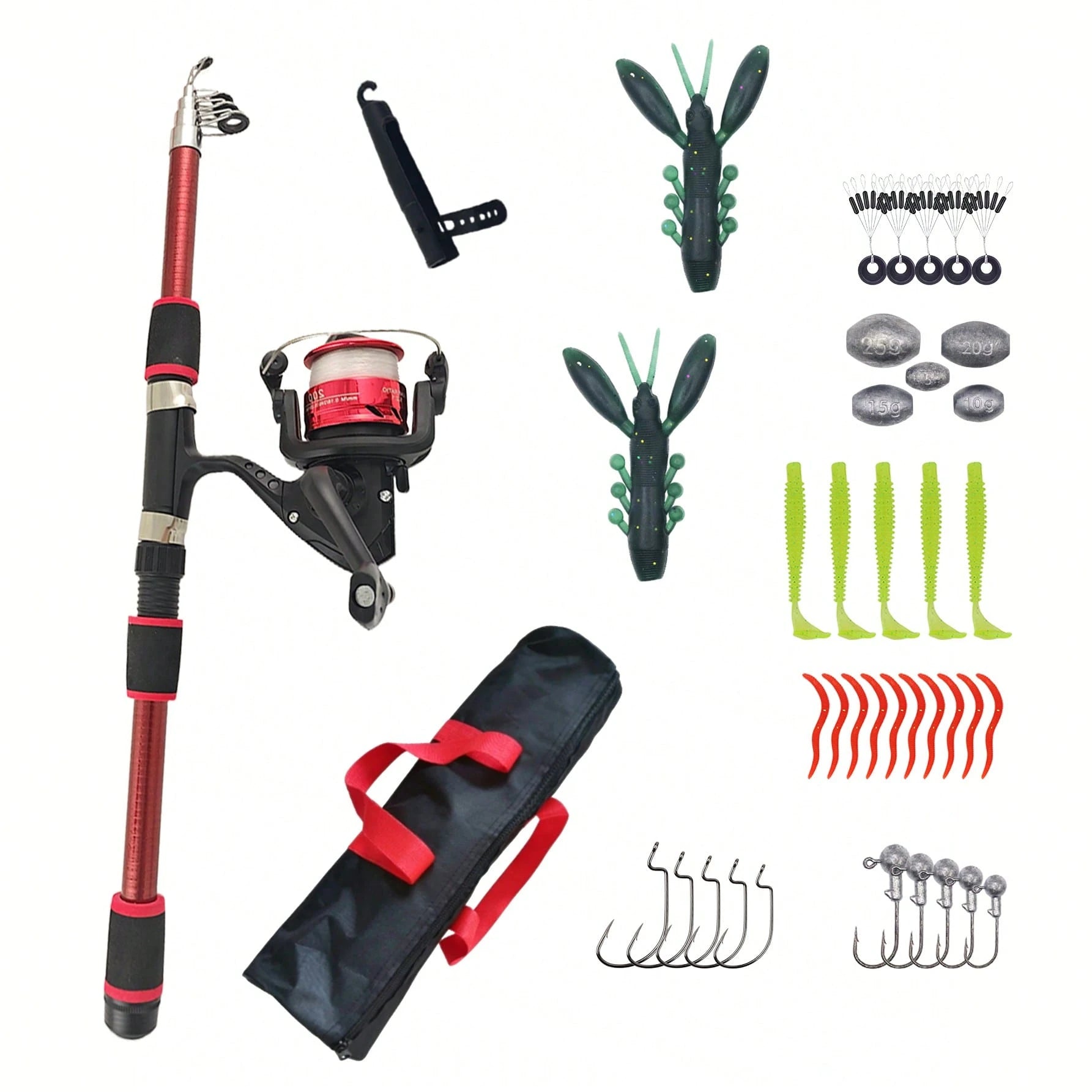 Telescopic Short Fishing Rod Set, Ultra-Hard Long Cast Rod With Metal Reel, Complete Casting Fishing Gear, 39pcs Fishing Lure Set, Suitable For All Water Layers, Freshwater And Saltwater, Fishing Gift