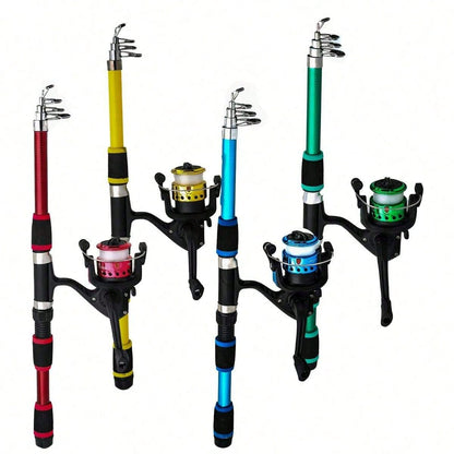 Telescopic Short Fishing Rod Set, Ultra-Hard Long Cast Rod With Metal Reel, Complete Casting Fishing Gear, 39pcs Fishing Lure Set, Suitable For All Water Layers, Freshwater And Saltwater, Fishing Gift