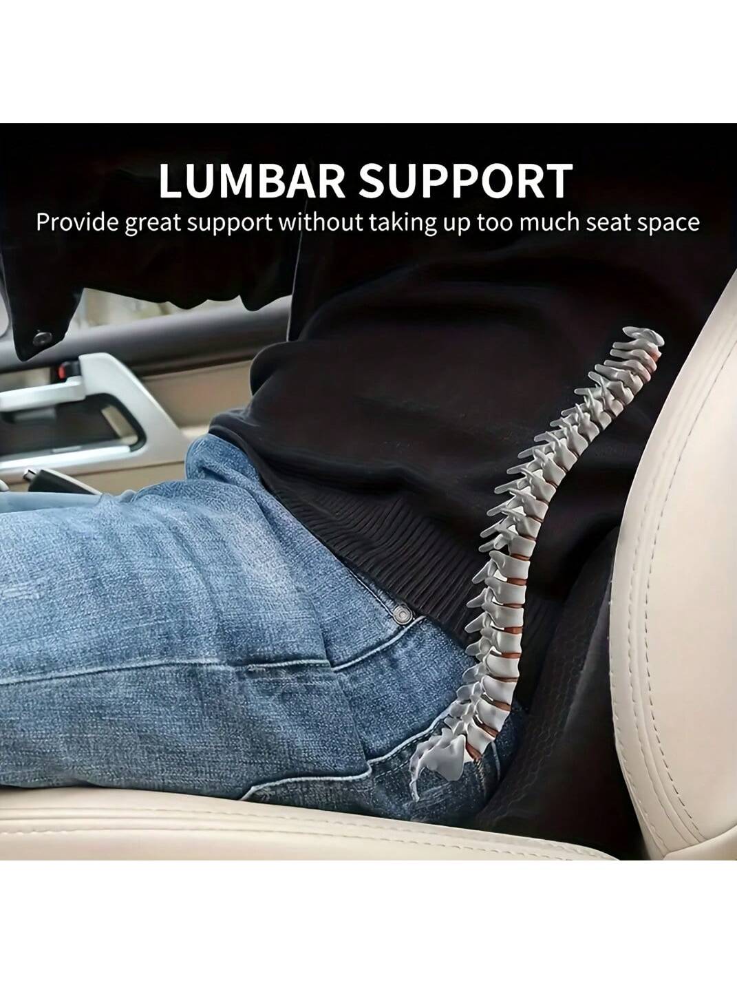 The 1pc Memory Foam Car Seat Cushion Relieves Sciatica And Lower Back Pain During Driving, And Eases Fatigue