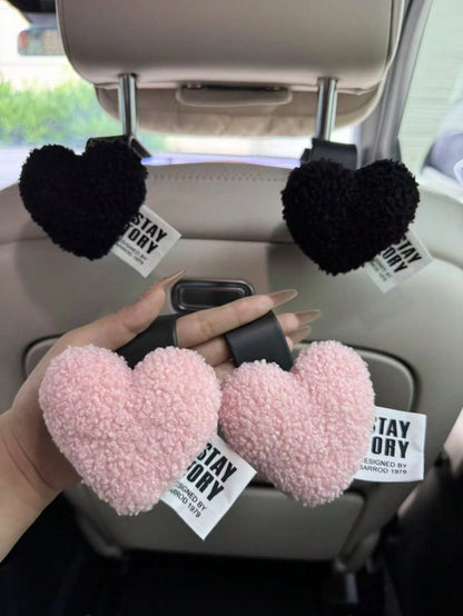 The Lovely Healing Department Plush Love Car Seat Back Hook Car Seat Storage Supplies Decorative Car Decoration Women.