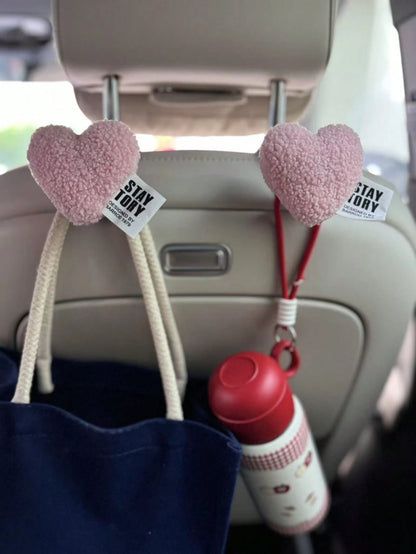 The Lovely Healing Department Plush Love Car Seat Back Hook Car Seat Storage Supplies Decorative Car Decoration Women.