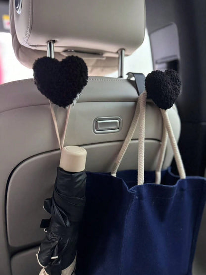 The Lovely Healing Department Plush Love Car Seat Back Hook Car Seat Storage Supplies Decorative Car Decoration Women.