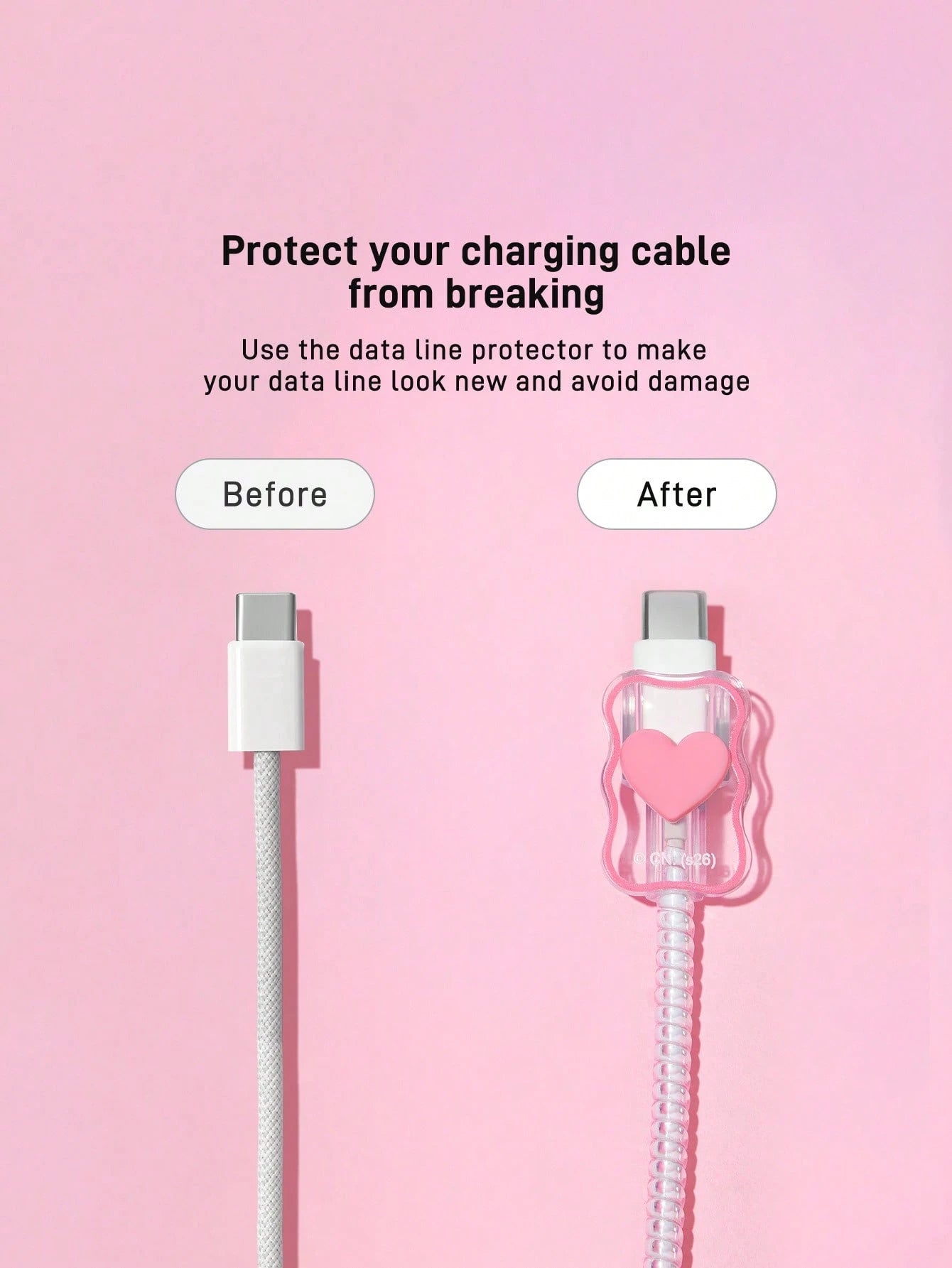 THE POWERPUFF GIRLS X Data Cable Protector, Suitable For IPhone Charger, 4-Piece Set Of Mobile Phone Cable Protectors, Charger Protector (Excluding Data Cable)