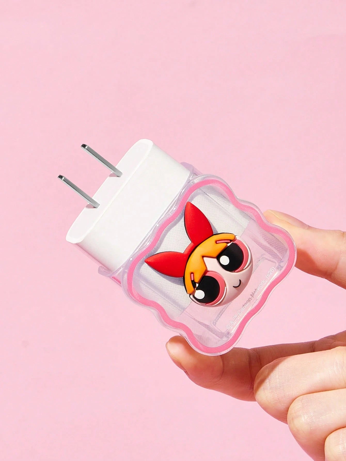 THE POWERPUFF GIRLS X Data Cable Protector, Suitable For IPhone Charger, 4-Piece Set Of Mobile Phone Cable Protectors, Charger Protector (Excluding Data Cable)
