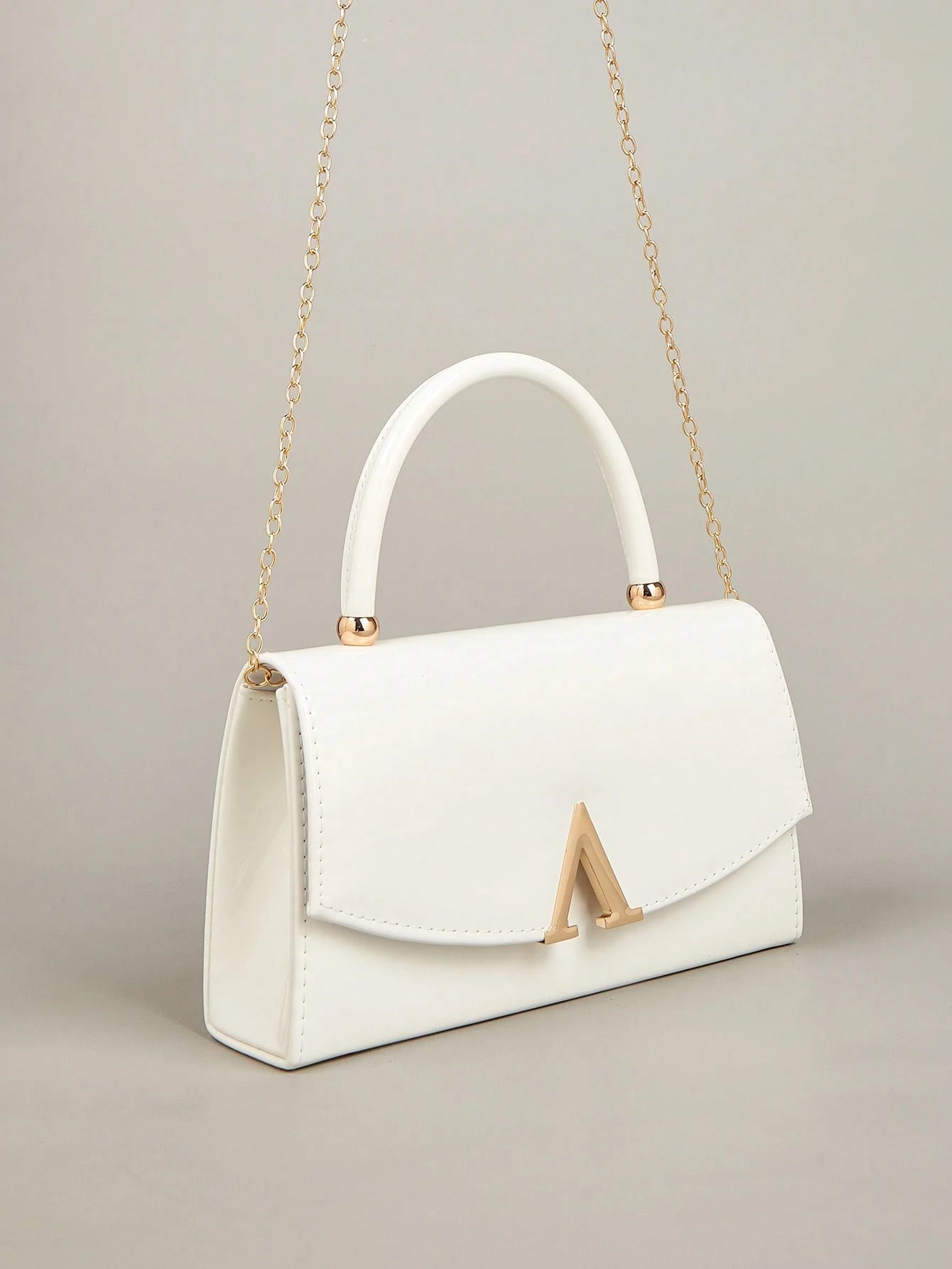 This Charming And Understated Luxury Solid Color Mirror PU Leather Clutch Is Lightweight And Portable, Making It An Ideal Choice For Teenagers, Women, College Students, Young Professionals And White-C