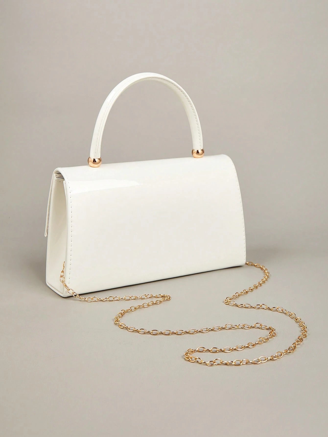 This Charming And Understated Luxury Solid Color Mirror PU Leather Clutch Is Lightweight And Portable, Making It An Ideal Choice For Teenagers, Women, College Students, Young Professionals And White-C