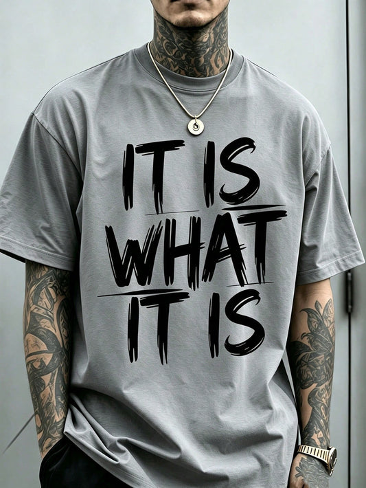 "This Is What It Looks Like" Men's Casual Round-Neck Short-Sleeve T-Shirt, Mens Clothes,Ropa De Hombre,Perfect For Daily Commutes And Lounging At Home
