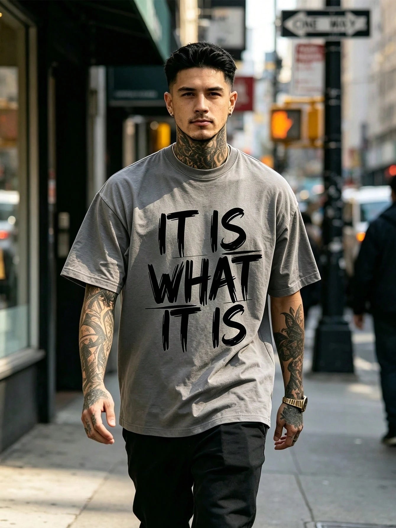 "This Is What It Looks Like" Men's Casual Round-Neck Short-Sleeve T-Shirt, Mens Clothes,Ropa De Hombre,Perfect For Daily Commutes And Lounging At Home