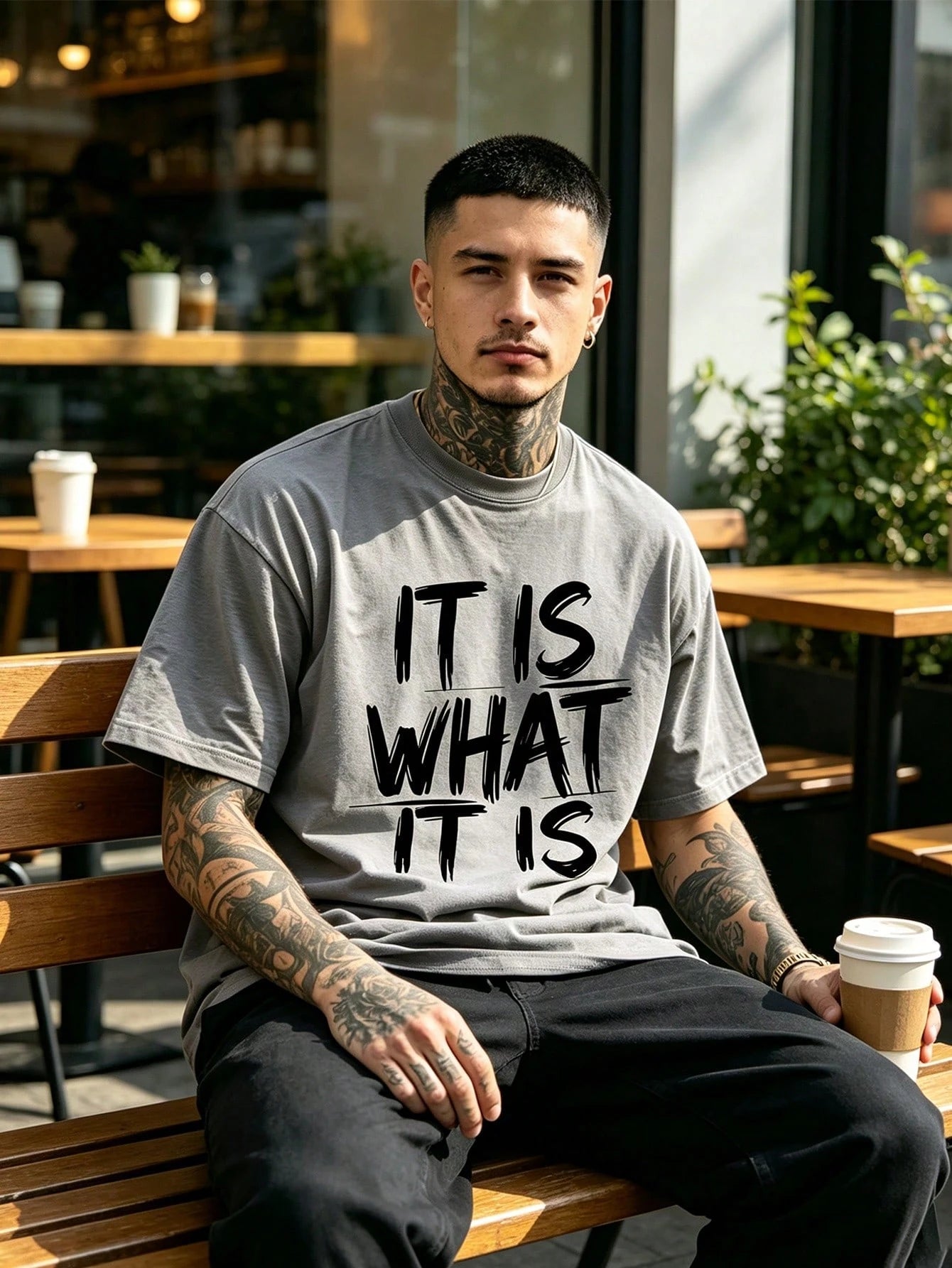 "This Is What It Looks Like" Men's Casual Round-Neck Short-Sleeve T-Shirt, Mens Clothes,Ropa De Hombre,Perfect For Daily Commutes And Lounging At Home