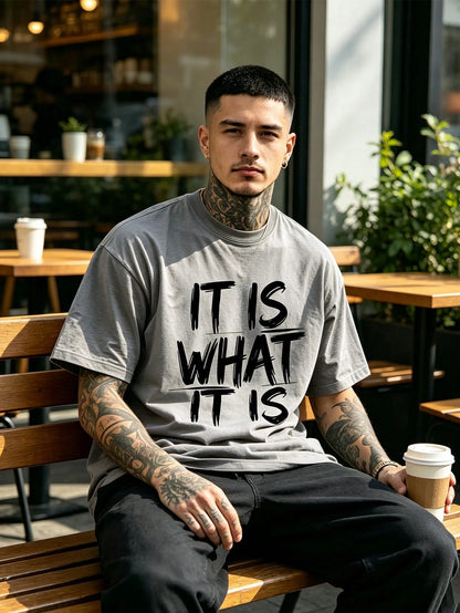 "This Is What It Looks Like" Men's Casual Round-Neck Short-Sleeve T-Shirt, Mens Clothes,Ropa De Hombre,Perfect For Daily Commutes And Lounging At Home