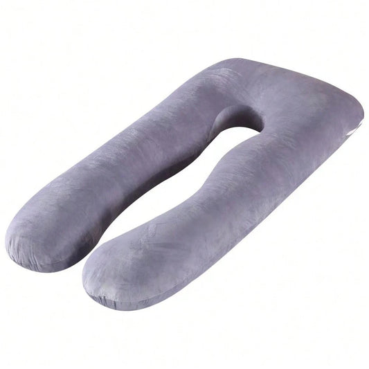 This Ultra Comfortable U-Shaped Maternity Pillow Features A Soft Suede Design That Effectively Supports The Waist And Legs