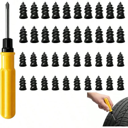Tire Fix Rubber Nail Kit, Professional Tire Plug Kit With 60pcs Large And Small Plugs, Quick Roadside Tire Repair Solution, Essential Tool For DIY Auto Enthusiasts And Fleet Maintenance