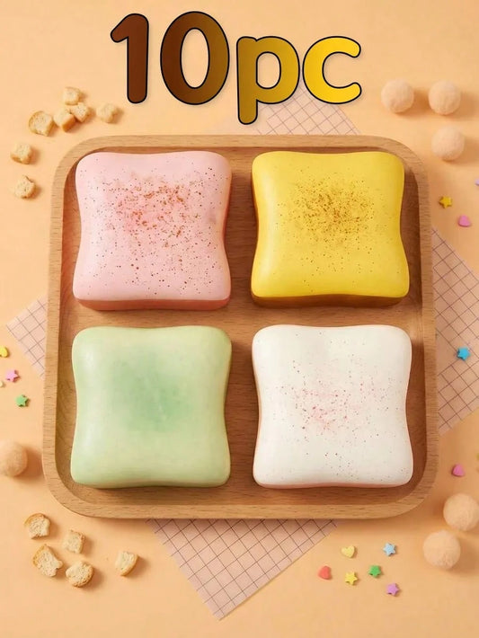 Toast Bread Squishy Toy, Ultra Soft Slow Rising Squeeze Fidget Toy, Realistic Food Sensory Stress Relief Toy For Kids Teens Adults, Anxiety Calming Desktop Decor, Photo Prop, Ideal Birthday Christmas