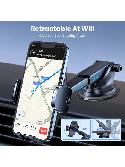 TOPK Car Phone Holder Mount, Upgraded Adjustable Horizontally And Vertically Cell Phone Holder For Car Dashboard