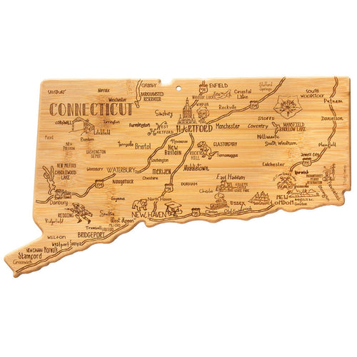 Totally Bamboo - Destination Connecticut State-Shaped Serving & Cutting Board