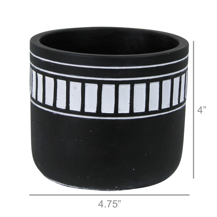 Totem Striped Cement Cachepot