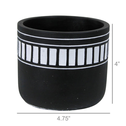 Totem Striped Cement Cachepot