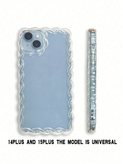TPU Floral Element Novelty Cases Braided Wave Edge Elegant TPU Floral Lemon Painted Anti-Drop Phone Case With Handmade Beaded Bracelet, Compatible With IPhone 16/11/16Pro/16Plus/16ProMax/16E/15ProMax