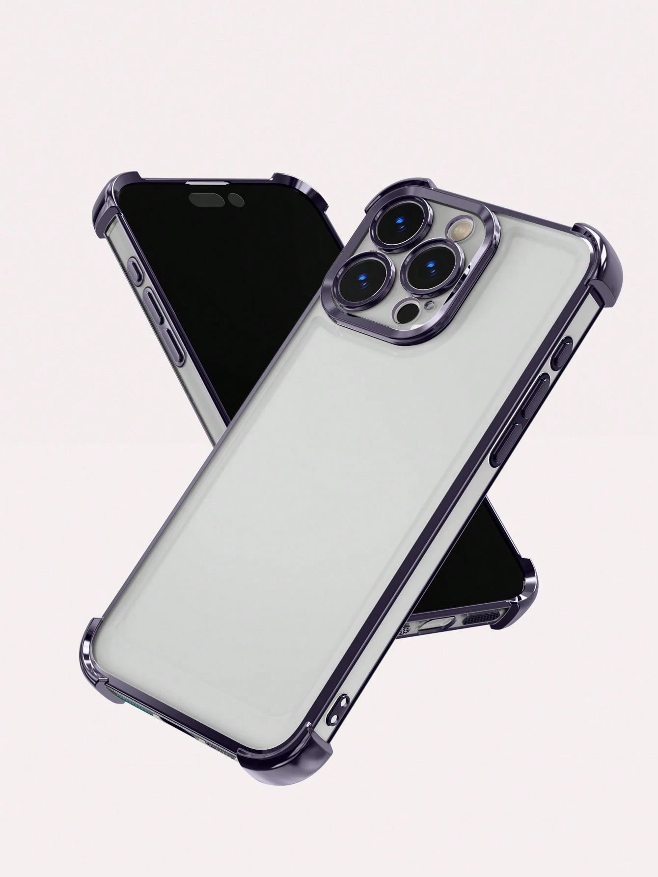 TPU Screen Protection Fashion Phone Case 1pc Electroplated Four-Corner Anti-Fall Transparent TPU Protective Case Compatible With IPhone 17 Pro Max/17 Air, 11, 15 Pro Max, 14 Pro Max/Compatible With Ga