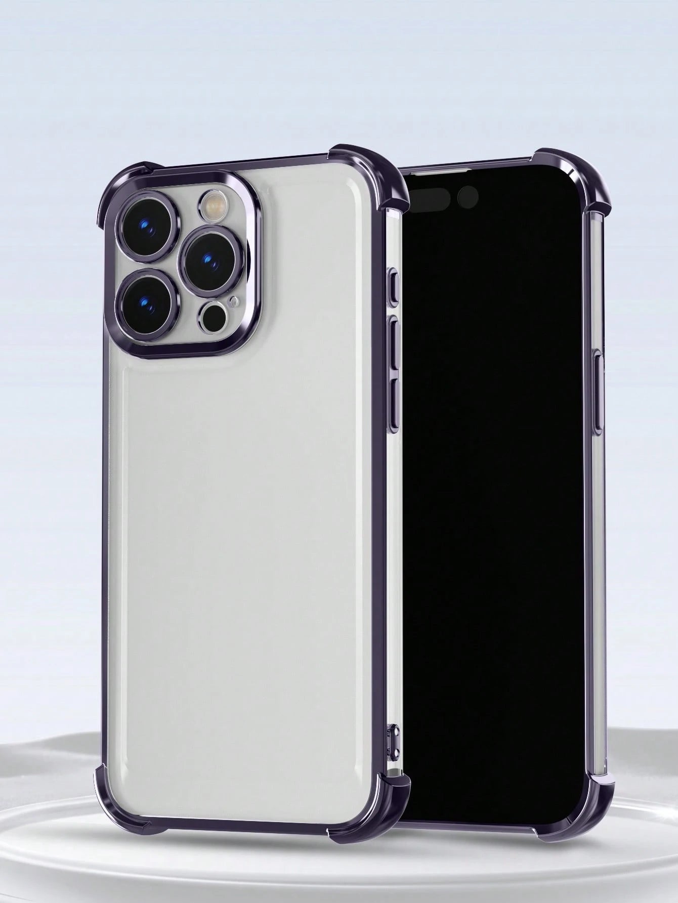 TPU Screen Protection Fashion Phone Case 1pc Electroplated Four-Corner Anti-Fall Transparent TPU Protective Case Compatible With IPhone 17 Pro Max/17 Air, 11, 15 Pro Max, 14 Pro Max/Compatible With Ga