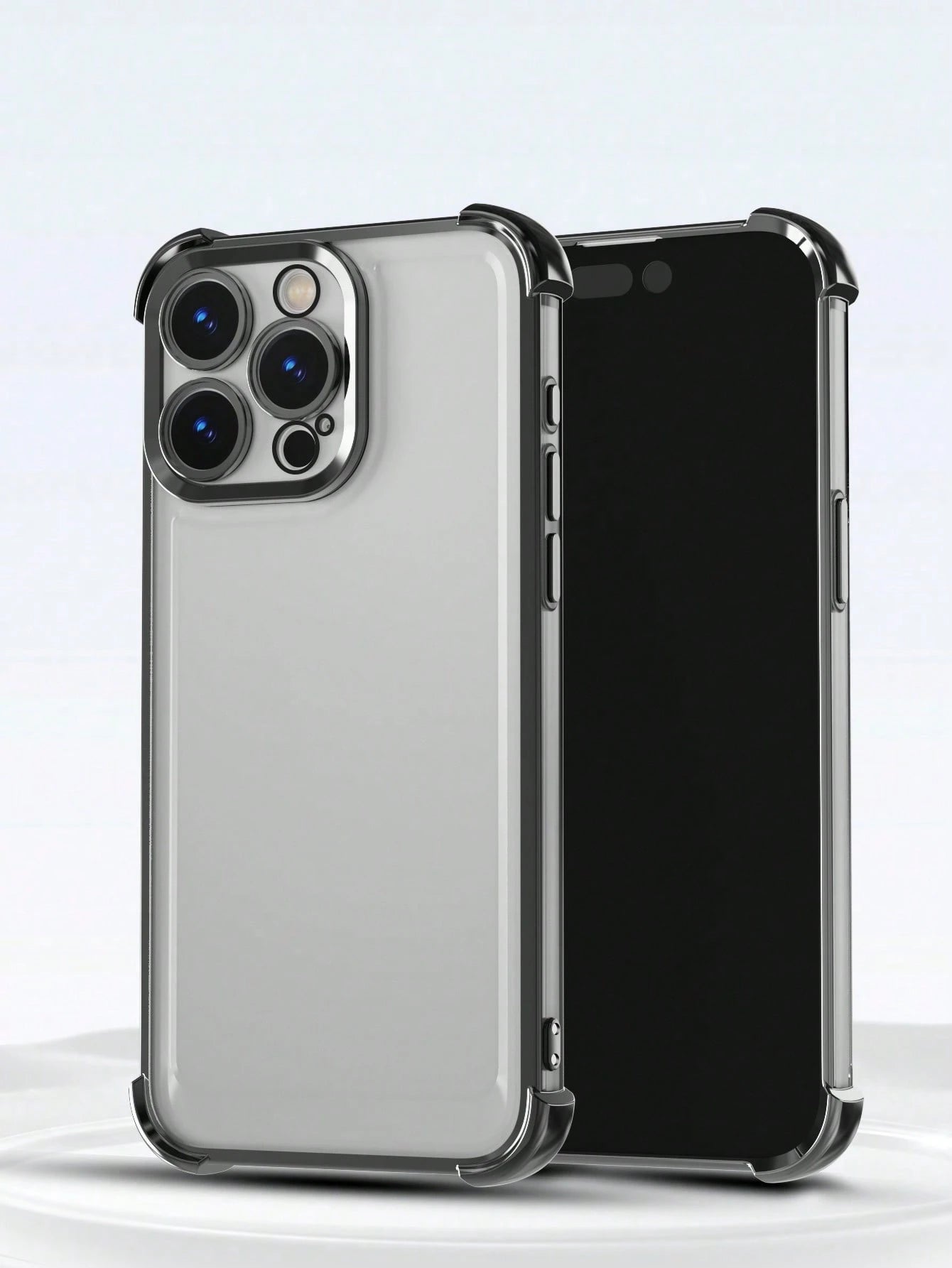 TPU Screen Protection Fashion Phone Case 1pc Electroplated Four-Corner Anti-Fall Transparent TPU Protective Case Compatible With IPhone 17 Pro Max/17 Air, 11, 15 Pro Max, 14 Pro Max/Compatible With Ga