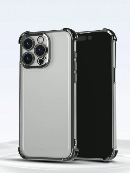 TPU Screen Protection Fashion Phone Case 1pc Electroplated Four-Corner Anti-Fall Transparent TPU Protective Case Compatible With IPhone 17 Pro Max/17 Air, 11, 15 Pro Max, 14 Pro Max/Compatible With Ga
