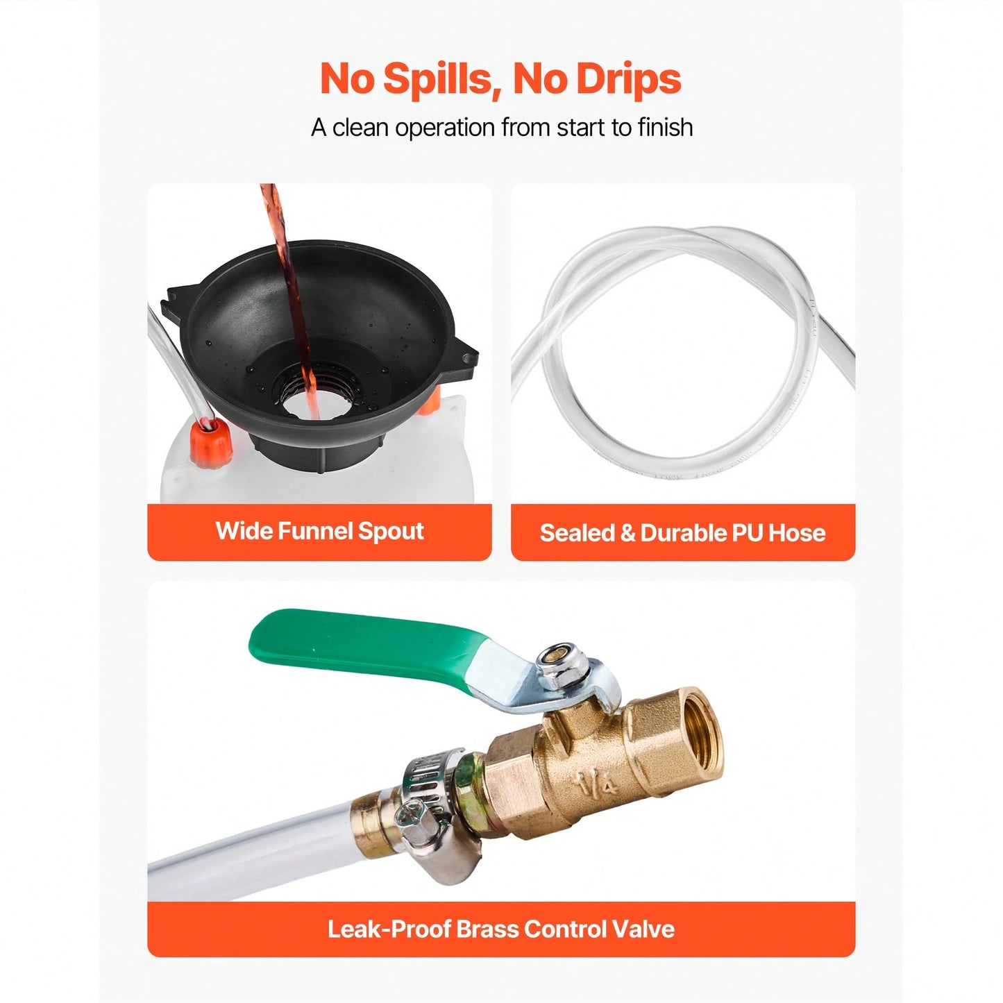Transmission Fluid Pump, 3 L Capacity, Manual Fluid Transfer Pump With 47 In Long Horse & HDPE Tank, Transmission Oil Pump With PTFE Tape, Manual Automotive Oil Filling System For Cars, Boats
