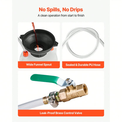 Transmission Fluid Pump, 3 L Capacity, Manual Fluid Transfer Pump With 47 In Long Horse & HDPE Tank, Transmission Oil Pump With PTFE Tape, Manual Automotive Oil Filling System For Cars, Boats