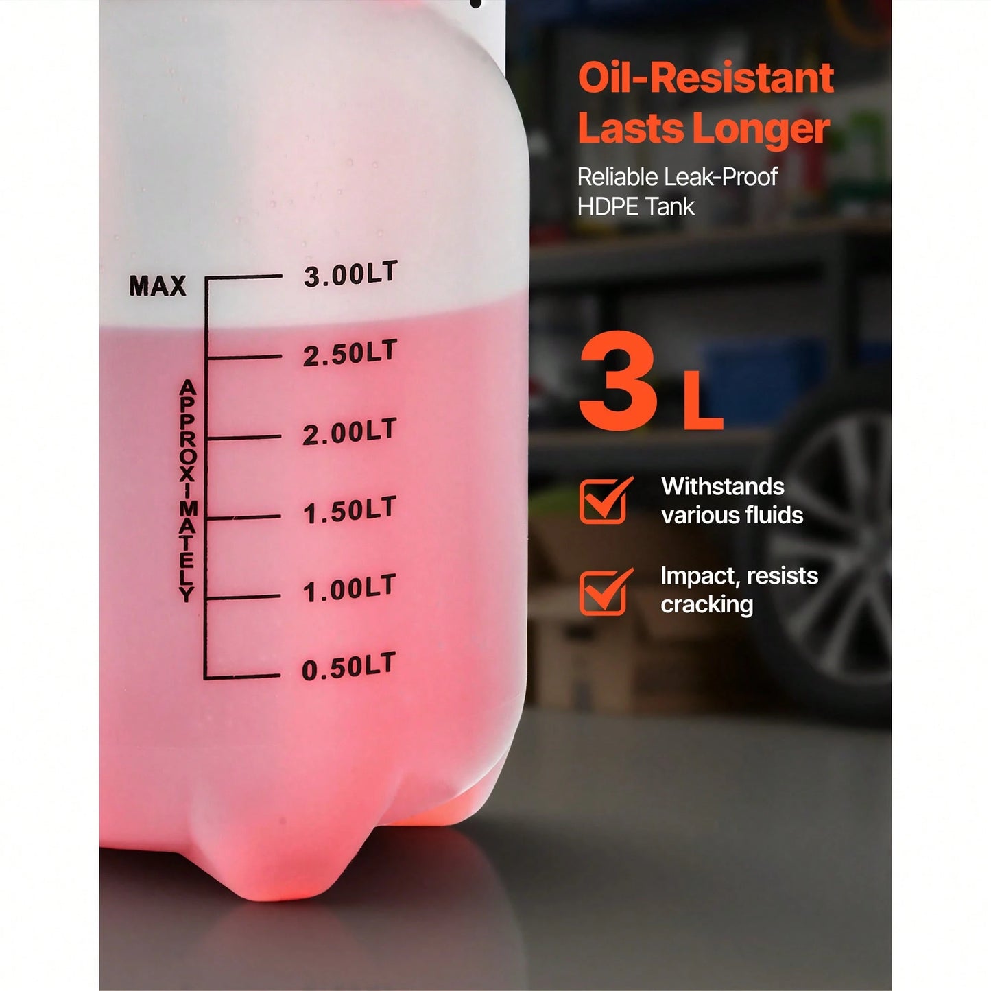 Transmission Fluid Pump, 3 L Capacity, Manual Fluid Transfer Pump With 47 In Long Horse & HDPE Tank, Transmission Oil Pump With PTFE Tape, Manual Automotive Oil Filling System For Cars, Boats