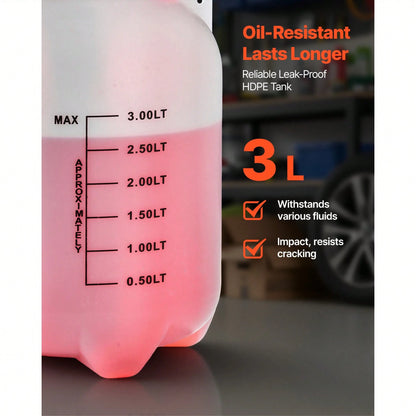 Transmission Fluid Pump, 3 L Capacity, Manual Fluid Transfer Pump With 47 In Long Horse & HDPE Tank, Transmission Oil Pump With PTFE Tape, Manual Automotive Oil Filling System For Cars, Boats