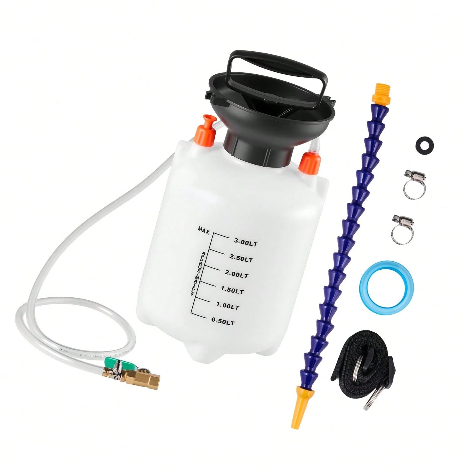Transmission Fluid Pump, 3 L Capacity, Manual Fluid Transfer Pump With 47 In Long Horse & HDPE Tank, Transmission Oil Pump With PTFE Tape, Manual Automotive Oil Filling System For Cars, Boats