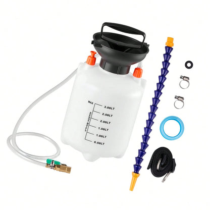 Transmission Fluid Pump, 3 L Capacity, Manual Fluid Transfer Pump With 47 In Long Horse & HDPE Tank, Transmission Oil Pump With PTFE Tape, Manual Automotive Oil Filling System For Cars, Boats
