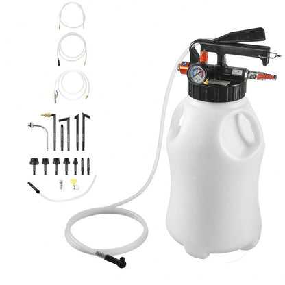 Transmission Fluid Pump, 8 L Pneumatic Oil Fluid Extractor, ATF Refill Dispenser Transfer Pump With 15 ATF Adapters, Oil Extractor Dispenser With HDPE Tank For Cars, Boats, Lawn Mowers