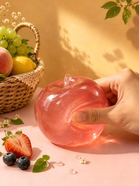 Transparent Apple Squishy Stress Relief Toy, Silky Soft Slow Rebound Fruit Squeeze Toy, Designed For Adults, Mini Portable Tactile Squeeze, Relieve Stress During Daily Work, Study And Indoor Rest