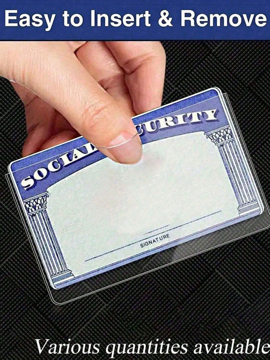 Transparent PVC Waterproof Medical Card/Credit Card, Business/Social Security Card Protector - Transparent Vinyl Plastic Sleeve, Suitable For Insurance Card, Social Security Card, Metro Card, Driver's
