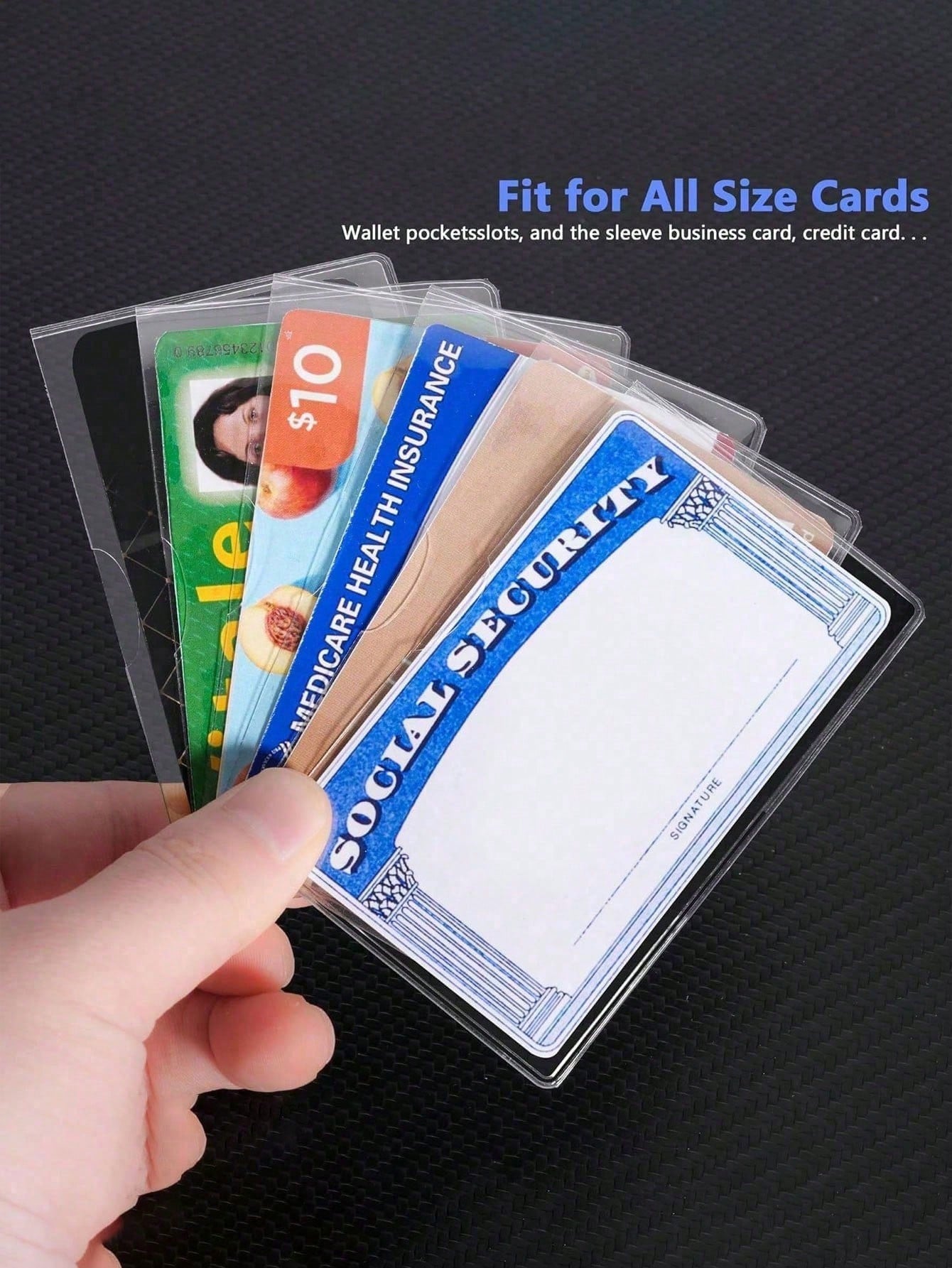Transparent PVC Waterproof Medical Card/Credit Card, Business/Social Security Card Protector - Transparent Vinyl Plastic Sleeve, Suitable For Insurance Card, Social Security Card, Metro Card, Driver's